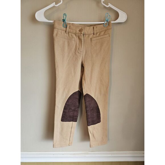 Janie and Jack Girls Tan Riding Pants Girls Size 5 Pull On Ponte - Picture 1 of 4